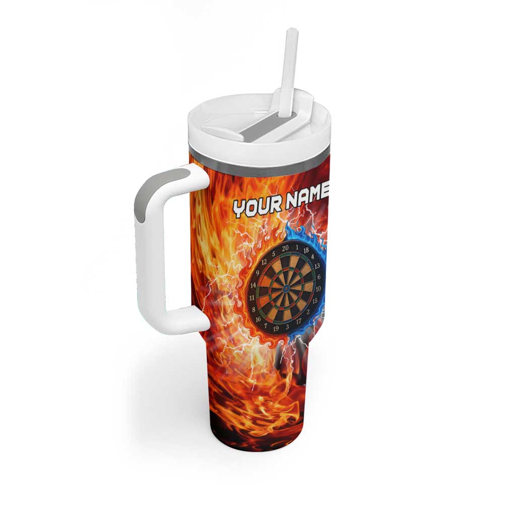 Custom Thunder Lightning Darts Tumbler With Handle Dartboard Water Fire - Wonder Print Shop