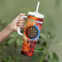 Custom Thunder Lightning Darts Tumbler With Handle Dartboard Water Fire - Wonder Print Shop