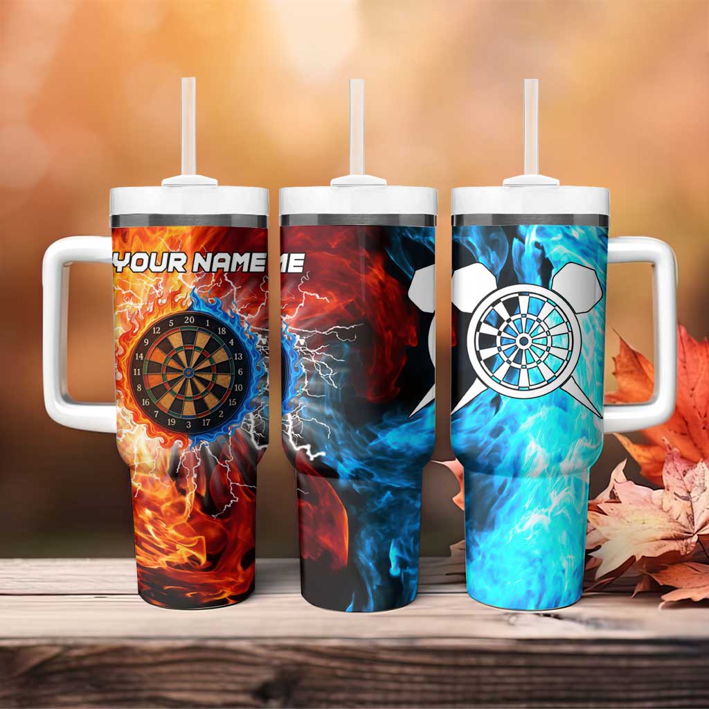 Custom Thunder Lightning Darts Tumbler With Handle Dartboard Water Fire - Wonder Print Shop