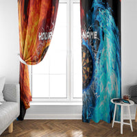 Custom Thunder Lightning Darts Window Curtain Dartboard Water Fire - Wonder Print Shop