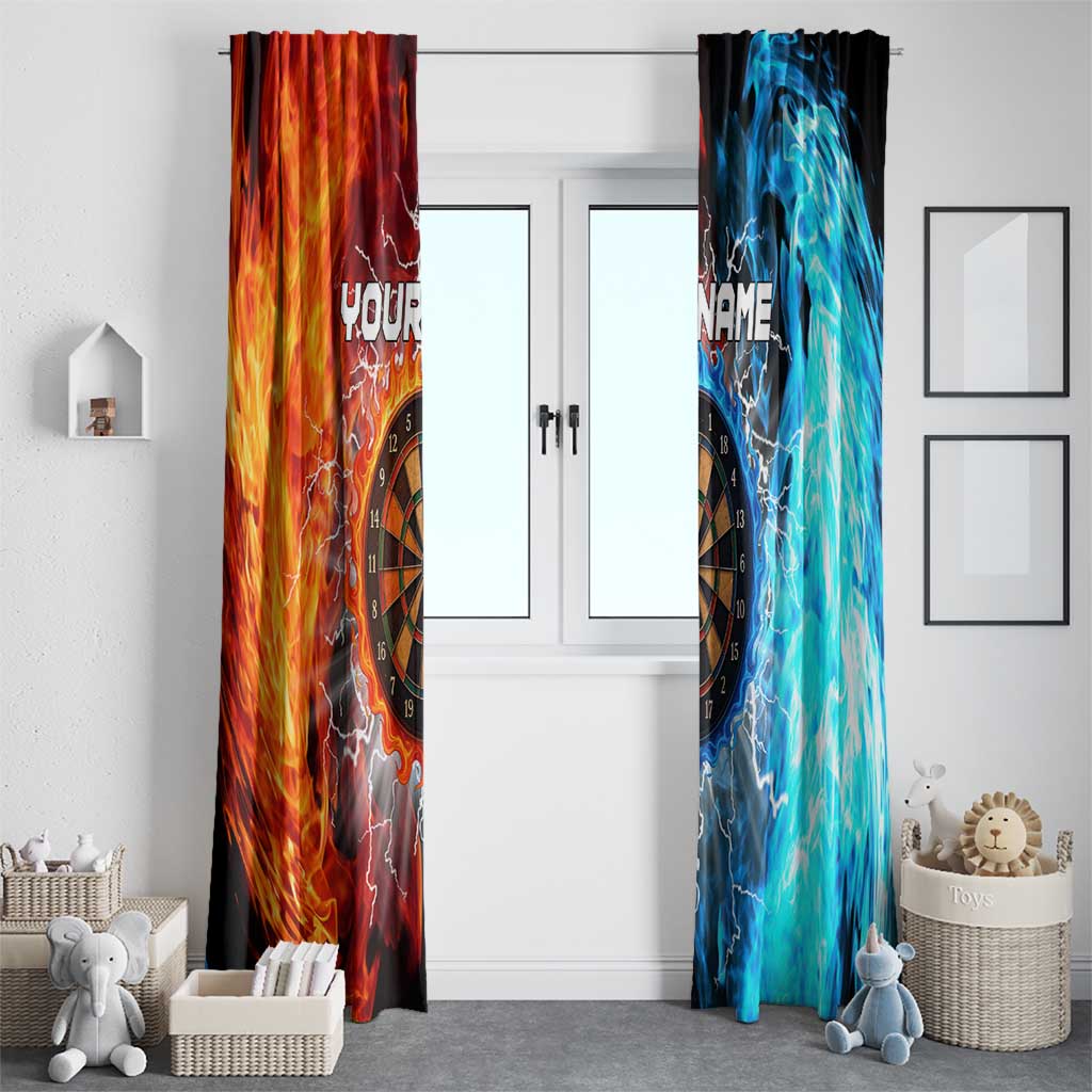 Custom Thunder Lightning Darts Window Curtain Dartboard Water Fire - Wonder Print Shop
