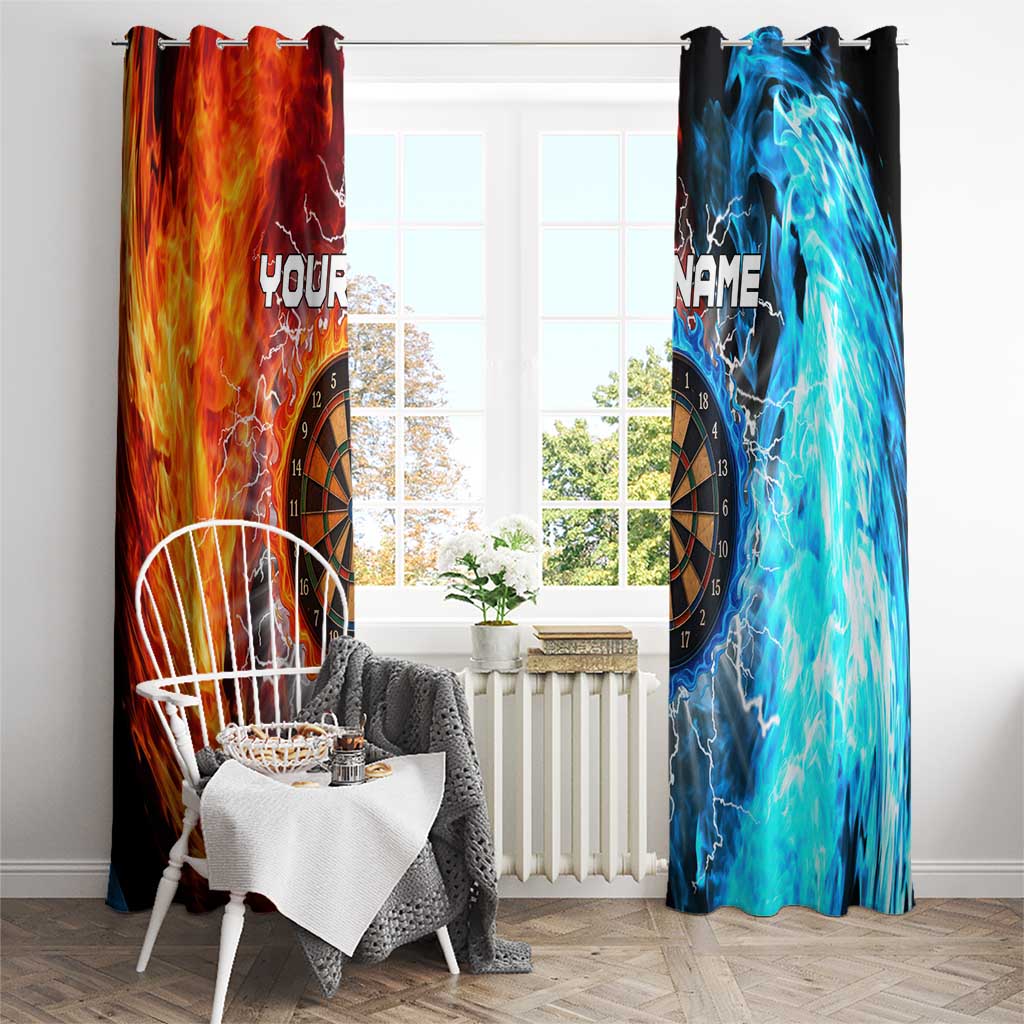 Custom Thunder Lightning Darts Window Curtain Dartboard Water Fire - Wonder Print Shop