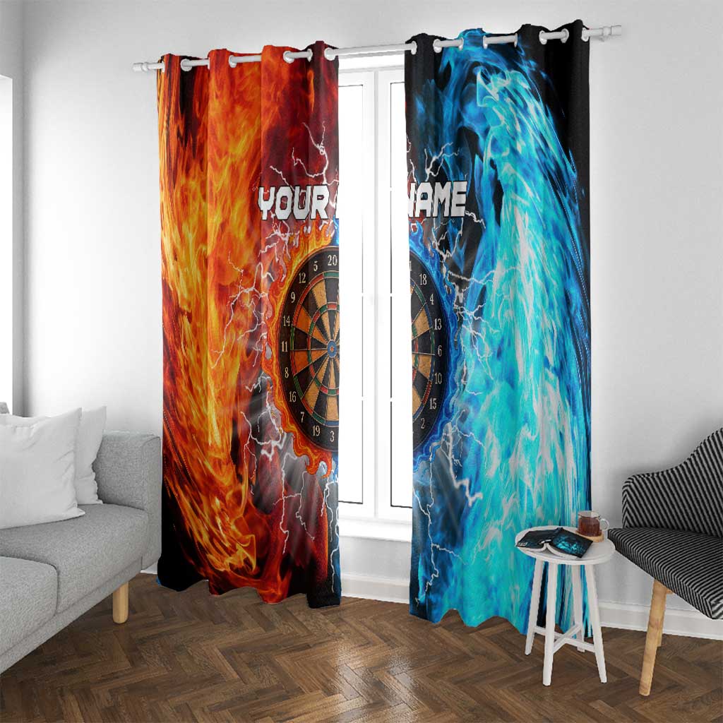 Custom Thunder Lightning Darts Window Curtain Dartboard Water Fire - Wonder Print Shop