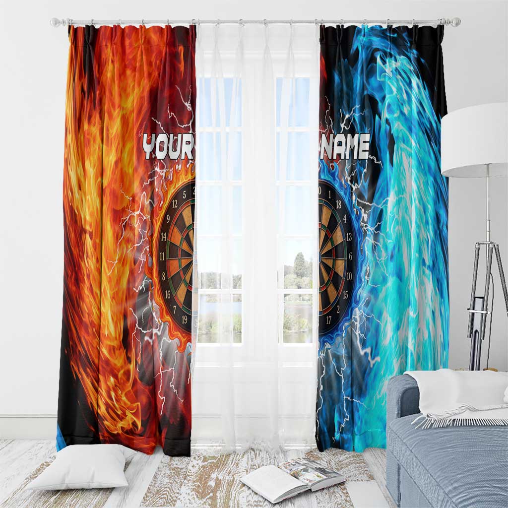 Custom Thunder Lightning Darts Window Curtain Dartboard Water Fire - Wonder Print Shop