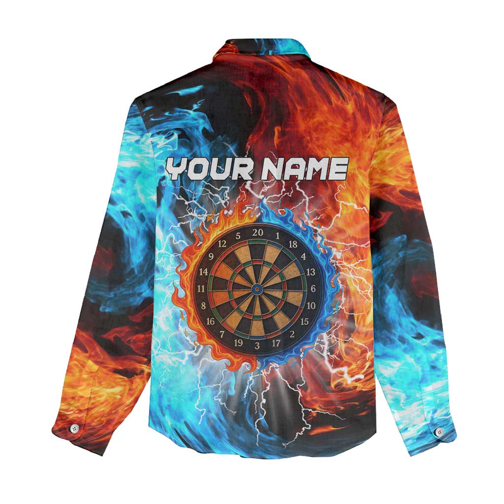 Custom Thunder Lightning Darts Women Casual Shirt Dartboard Water Fire - Wonder Print Shop