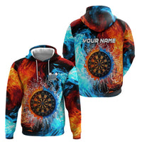 Custom Thunder Lightning Darts Zip Hoodie Dartboard Water Fire - Wonder Print Shop