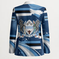 Botswana Independence Day Blazer Raised Fist Map Graphic With National Coat Of Arms