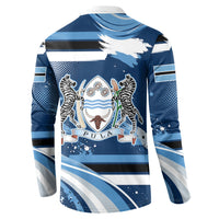 Botswana Independence Day Button Sweatshirt Raised Fist Map Graphic With National Coat Of Arms