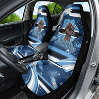 Botswana Independence Day Car Seat Cover Raised Fist Map Graphic With National Coat Of Arms