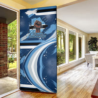 Botswana Independence Day Door Cover Raised Fist Map Graphic With National Coat Of Arms