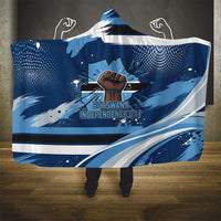 Botswana Independence Day Hooded Blanket Raised Fist Map Graphic With National Coat Of Arms