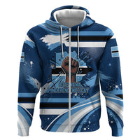 Botswana Independence Day Hoodie Raised Fist Map Graphic With National Coat Of Arms