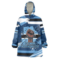 Botswana Independence Day Kid Wearable Blanket Hoodie Raised Fist Map Graphic With National Coat Of Arms