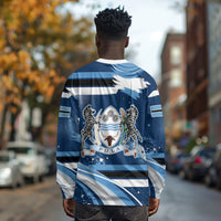 Botswana Independence Day Long Sleeve Shirt Raised Fist Map Graphic With National Coat Of Arms