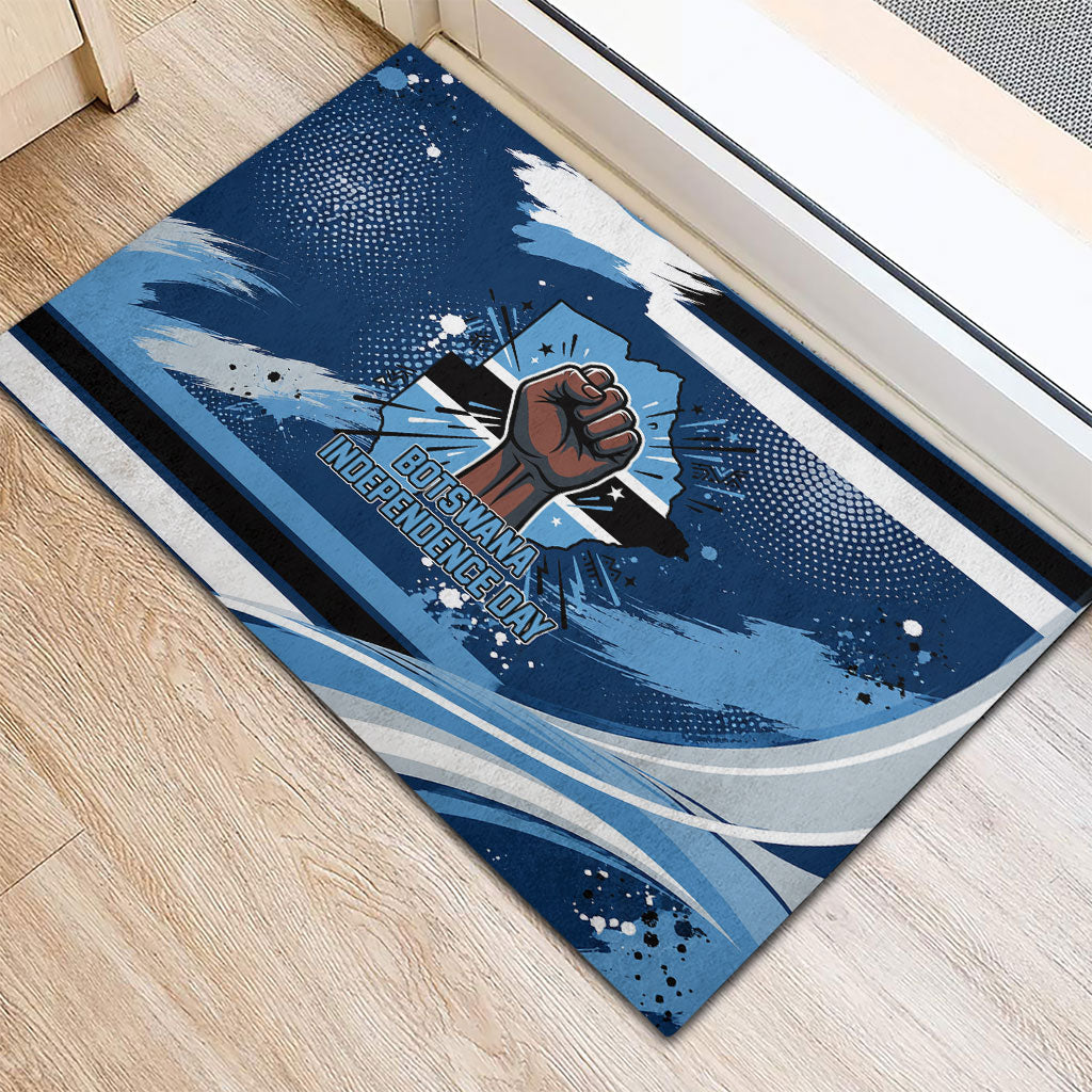 Botswana Independence Day Rubber Doormat Raised Fist Map Graphic With National Coat Of Arms