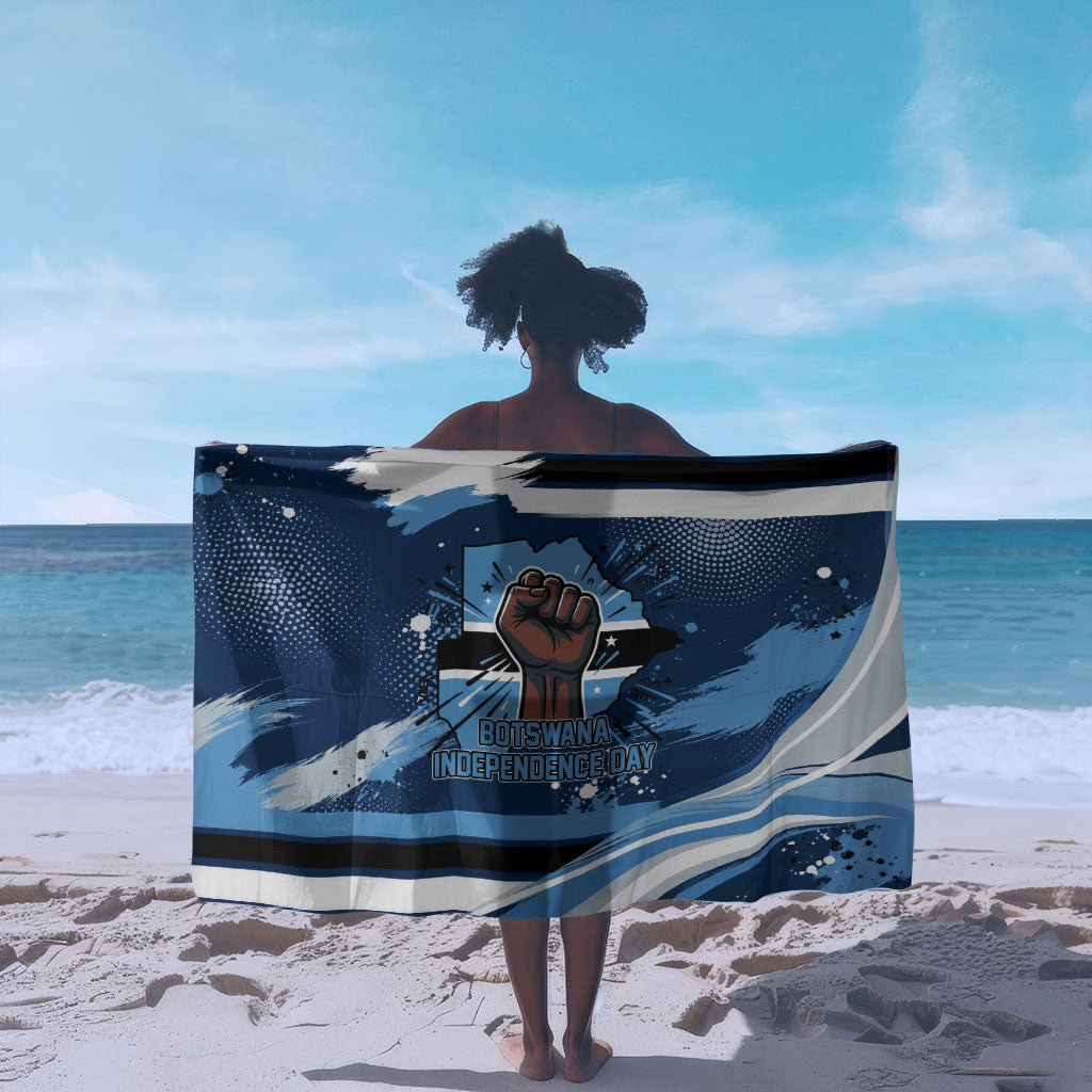 Botswana Independence Day Sarong Raised Fist Map Graphic With National Coat Of Arms