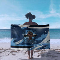 Botswana Independence Day Sarong Raised Fist Map Graphic With National Coat Of Arms