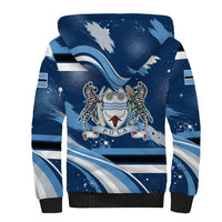 Botswana Independence Day Sherpa Hoodie Raised Fist Map Graphic With National Coat Of Arms