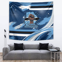 Botswana Independence Day Tapestry Raised Fist Map Graphic With National Coat Of Arms