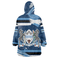 Botswana Independence Day Wearable Blanket Hoodie Raised Fist Map Graphic With National Coat Of Arms