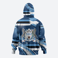 Botswana Independence Day Zip Hoodie Raised Fist Map Graphic With National Coat Of Arms