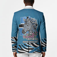 Botswana Independence Day Blazer Flying Dove Graphic Zebra Portrait Flag Map