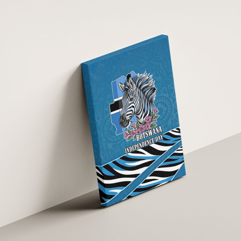 Botswana Independence Day Canvas Wall Art Flying Dove Graphic Zebra Portrait Flag Map