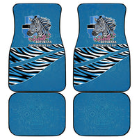 Botswana Independence Day Car Mats Flying Dove Graphic Zebra Portrait Flag Map