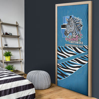 Botswana Independence Day Door Cover Flying Dove Graphic Zebra Portrait Flag Map