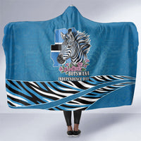 Botswana Independence Day Hooded Blanket Flying Dove Graphic Zebra Portrait Flag Map
