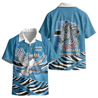Botswana Independence Day Kid Hawaiian Shirt Flying Dove Graphic Zebra Portrait Flag Map