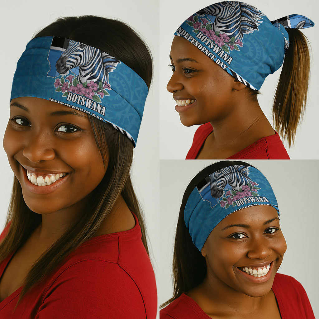 Botswana Independence Day Neck Gaiter Flying Dove Graphic Zebra Portrait Flag Map