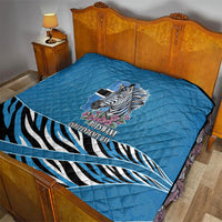 Botswana Independence Day Quilt Flying Dove Graphic Zebra Portrait Flag Map