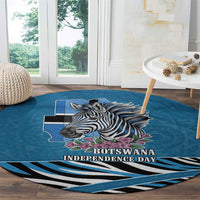 Botswana Independence Day Round Carpet Flying Dove Graphic Zebra Portrait Flag Map