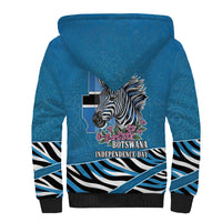 Botswana Independence Day Sherpa Hoodie Flying Dove Graphic Zebra Portrait Flag Map