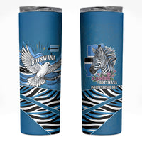 Botswana Independence Day Skinny Tumbler Flying Dove Graphic Zebra Portrait Flag Map