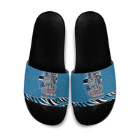 Botswana Independence Day Slide Sandals Flying Dove Graphic Zebra Portrait Flag Map