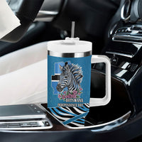 Botswana Independence Day Tumbler With Handle Flying Dove Graphic Zebra Portrait Flag Map
