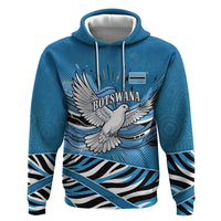 Botswana Independence Day Zip Hoodie Flying Dove Graphic Zebra Portrait Flag Map