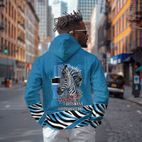 Botswana Independence Day Zip Hoodie Flying Dove Graphic Zebra Portrait Flag Map