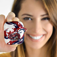 North Korea Flag Day Rise With The Flag AirPods Case Dynamic Red Star Paint Splatter With Tiger