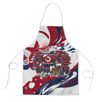 North Korea Flag Day Rise With The Flag Apron Dynamic Red Star Paint Splatter With Tiger
