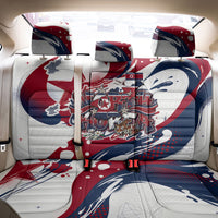 North Korea Flag Day Rise With The Flag Back Car Seat Cover Dynamic Red Star Paint Splatter With Tiger