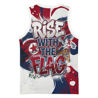 North Korea Flag Day Rise With The Flag Basketball Jersey Dynamic Red Star Paint Splatter With Tiger