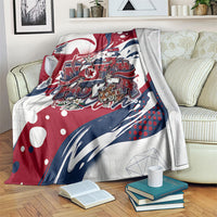 North Korea Flag Day Rise With The Flag Blanket Dynamic Red Star Paint Splatter With Tiger