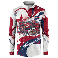 North Korea Flag Day Rise With The Flag Button Sweatshirt Dynamic Red Star Paint Splatter With Tiger