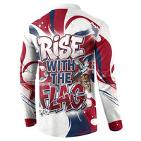 North Korea Flag Day Rise With The Flag Button Sweatshirt Dynamic Red Star Paint Splatter With Tiger