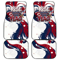 North Korea Flag Day Rise With The Flag Car Mats Dynamic Red Star Paint Splatter With Tiger