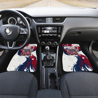 North Korea Flag Day Rise With The Flag Car Mats Dynamic Red Star Paint Splatter With Tiger