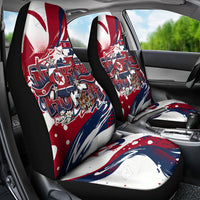 North Korea Flag Day Rise With The Flag Car Seat Cover Dynamic Red Star Paint Splatter With Tiger